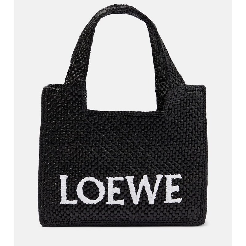 Loewe Paulas Ibiza Mini raffia top-handle bag