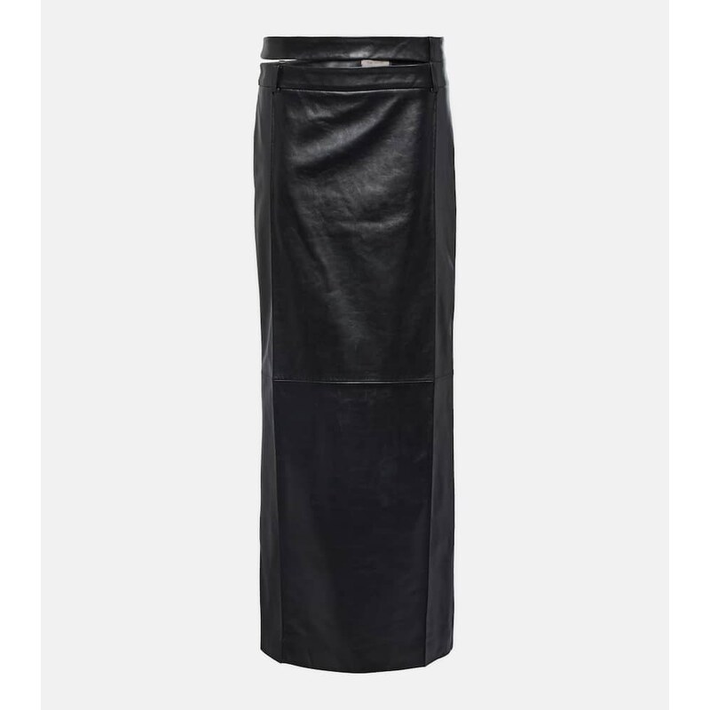 The Mannei Ararat low-rise leather maxi skirt