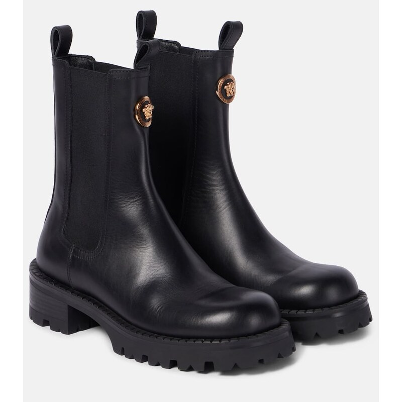 Versace Medusa leather Chelsea boots