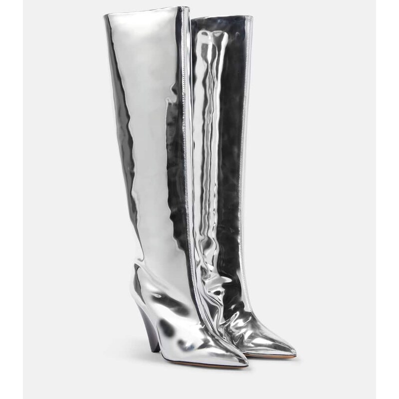 Isabel Marant Lakita mirrored knee-high boots