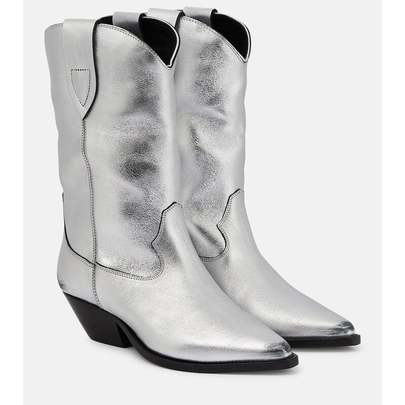 Isabel Marant Duerto metallic leather cowboy boots
