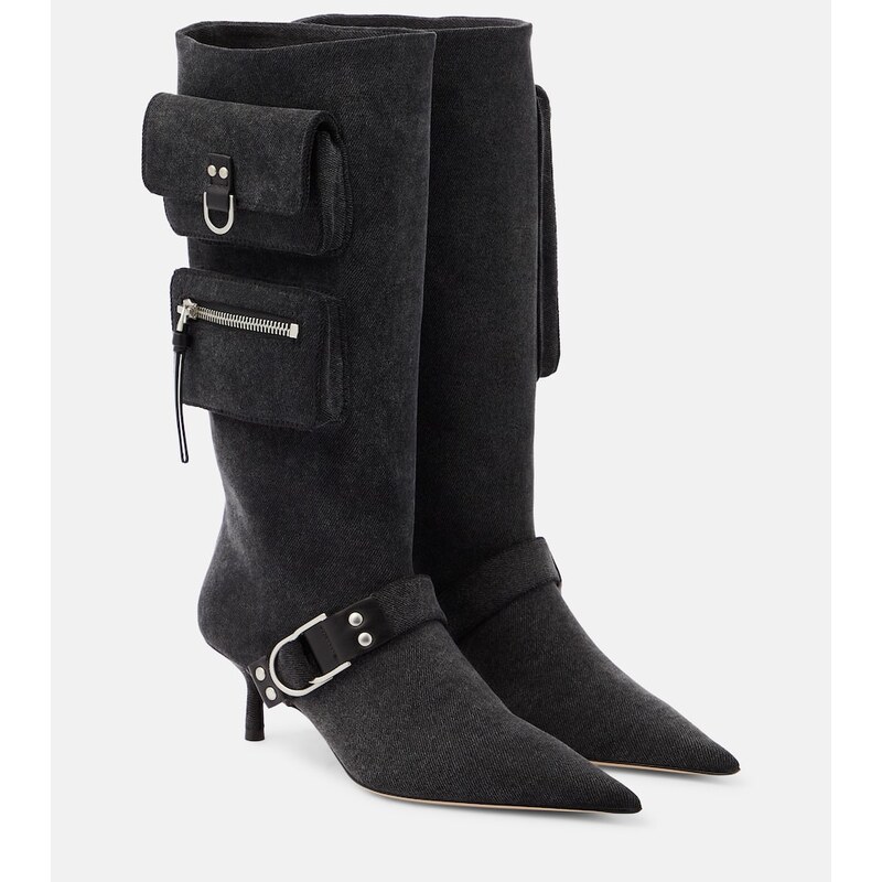 Blumarine Jeanne denim knee-high boots