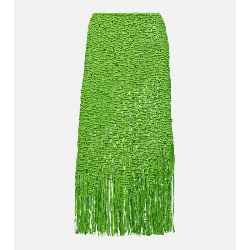 Roberta Einer Element fringed cotton midi skirt