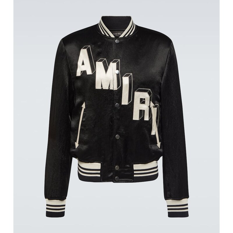Amiri Satin varsity jacket