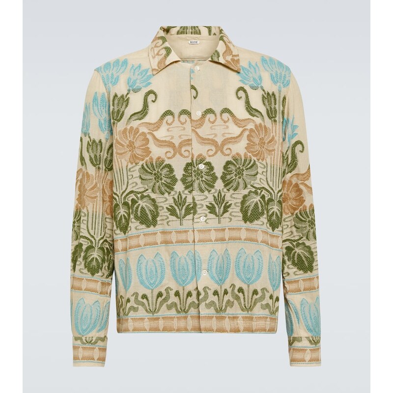 Bode Tulipa printed cotton shirt