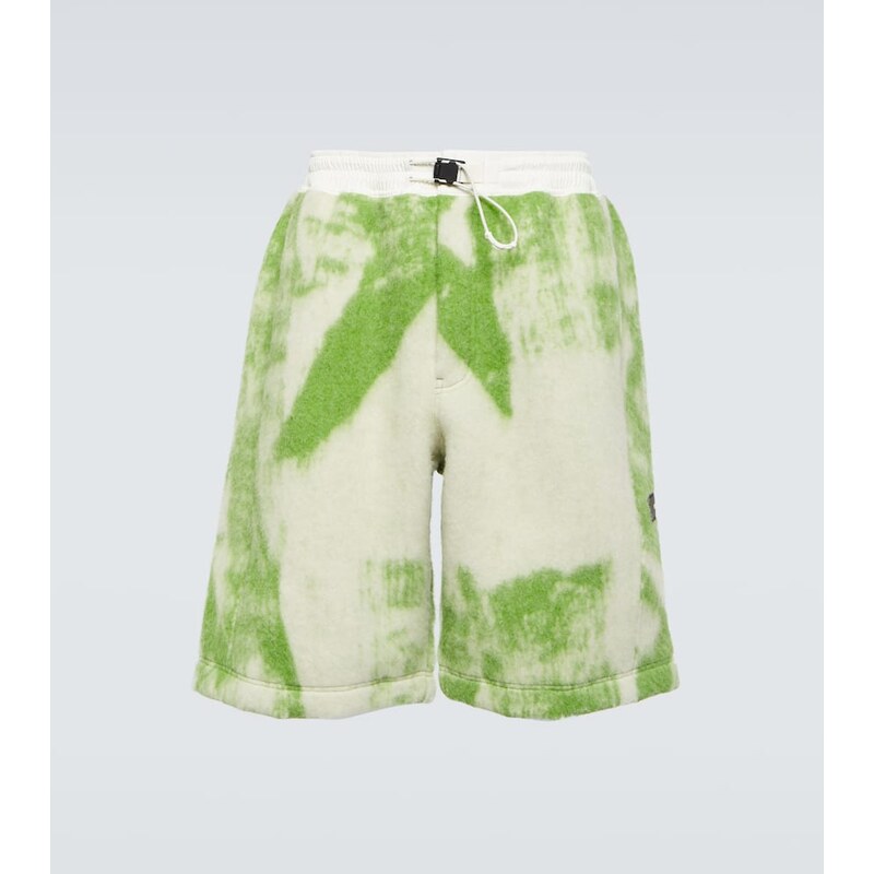 Y-3 Printed wool-blend shorts