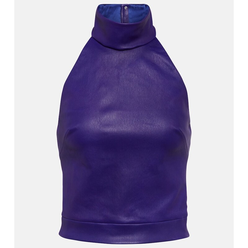Stouls Vicky halterneck leather top
