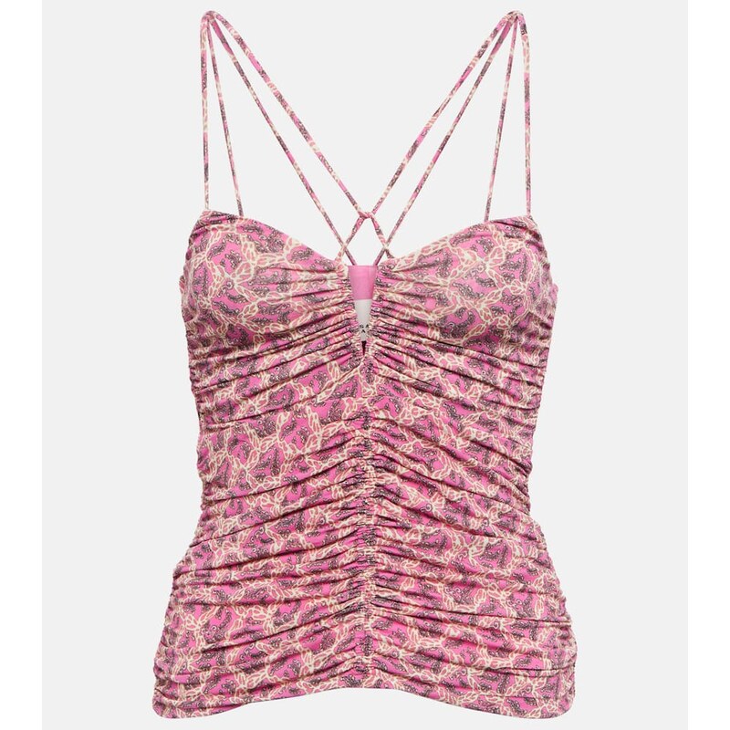 Isabel Marant Leila printed ruched jersey top
