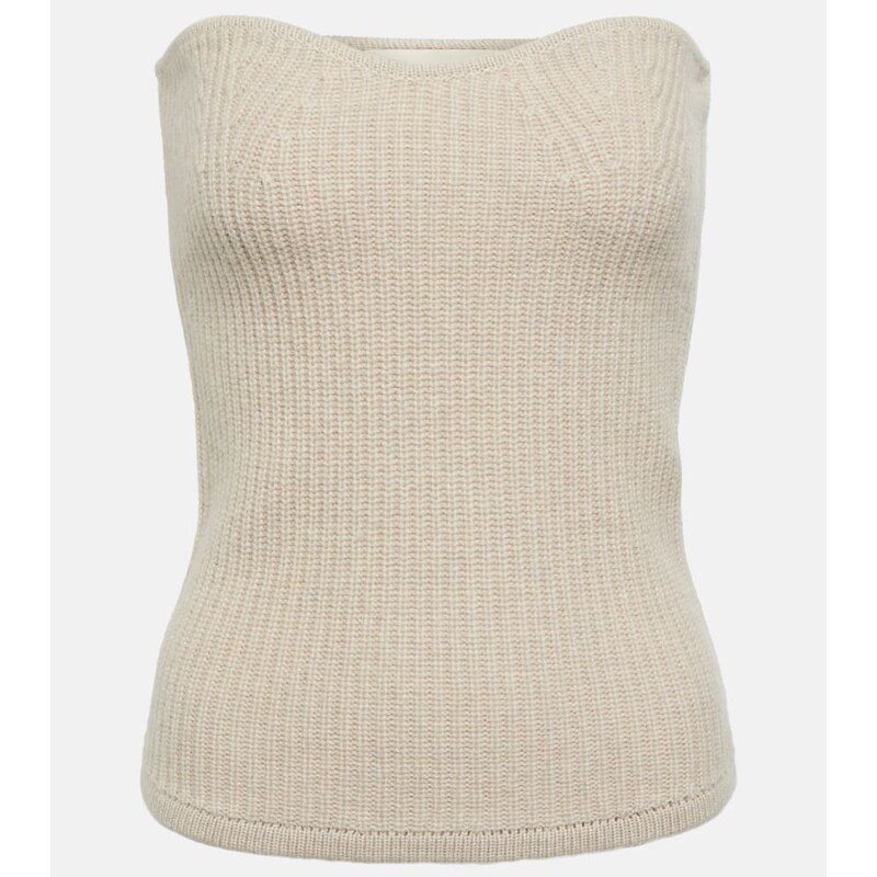 Isabel Marant Blaze wool and cashmere strapless top