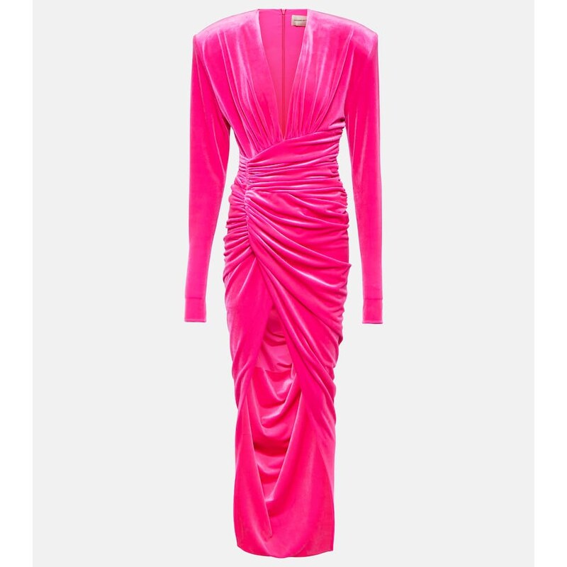Alexandre Vauthier Velvet draped midi dress