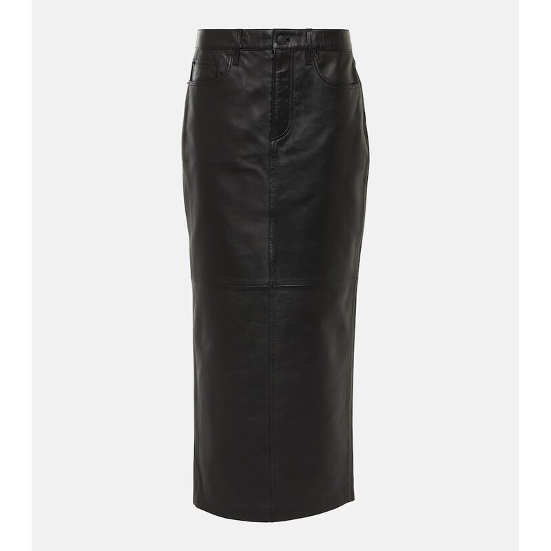 Wardrobe.NYC Back-slit leather maxi skirt
