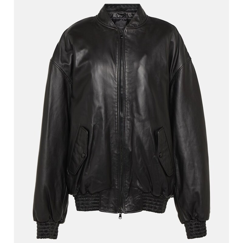 Dámský leathery bomber v černé barvě