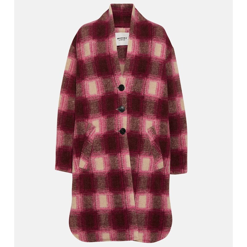 Marant Etoile Gabriel checked wool-blend coat