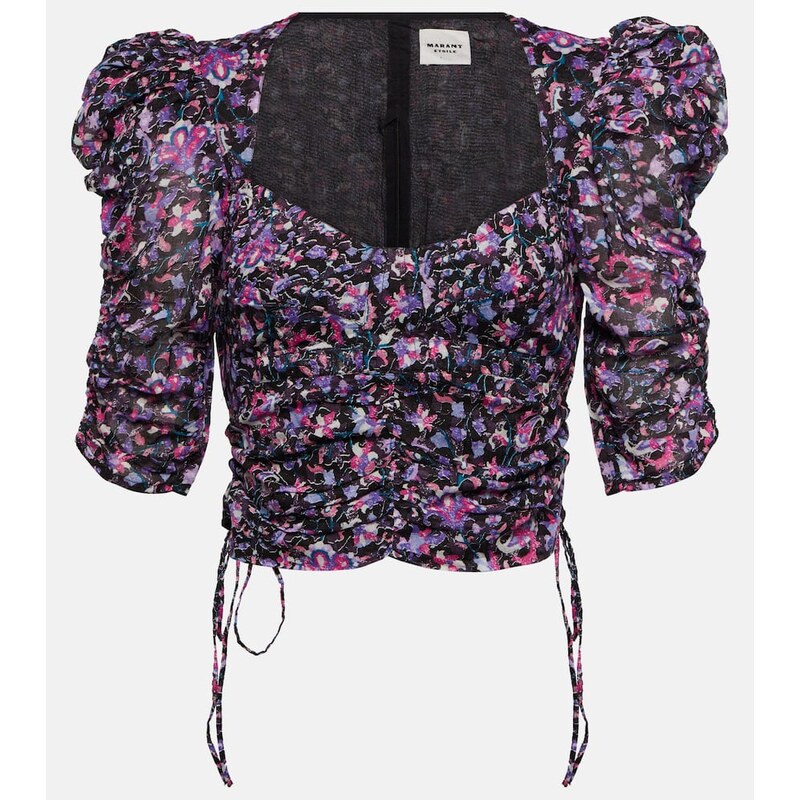 Marant Etoile Galaor floral cotton crop top