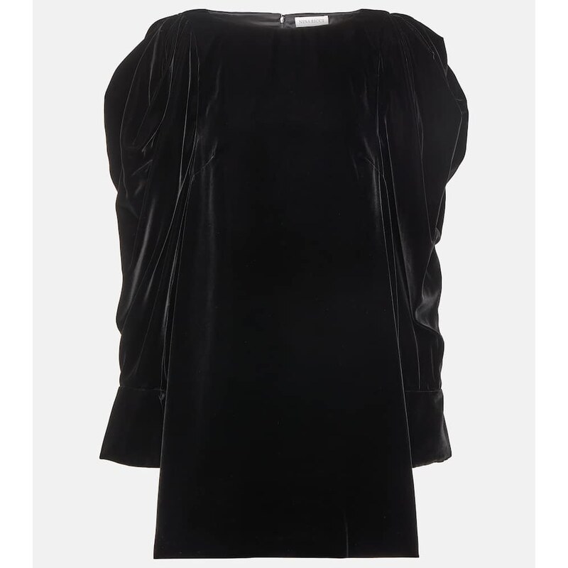 Nina Ricci Puff-sleeve velvet minidress