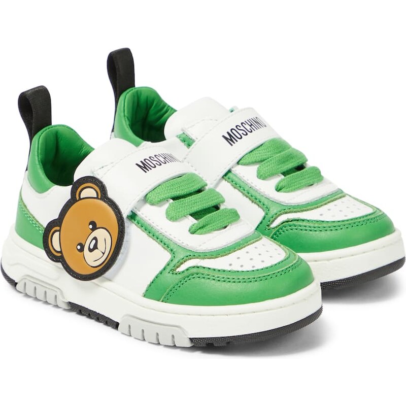 Moschino Kids Teddy Bear leather sneakers