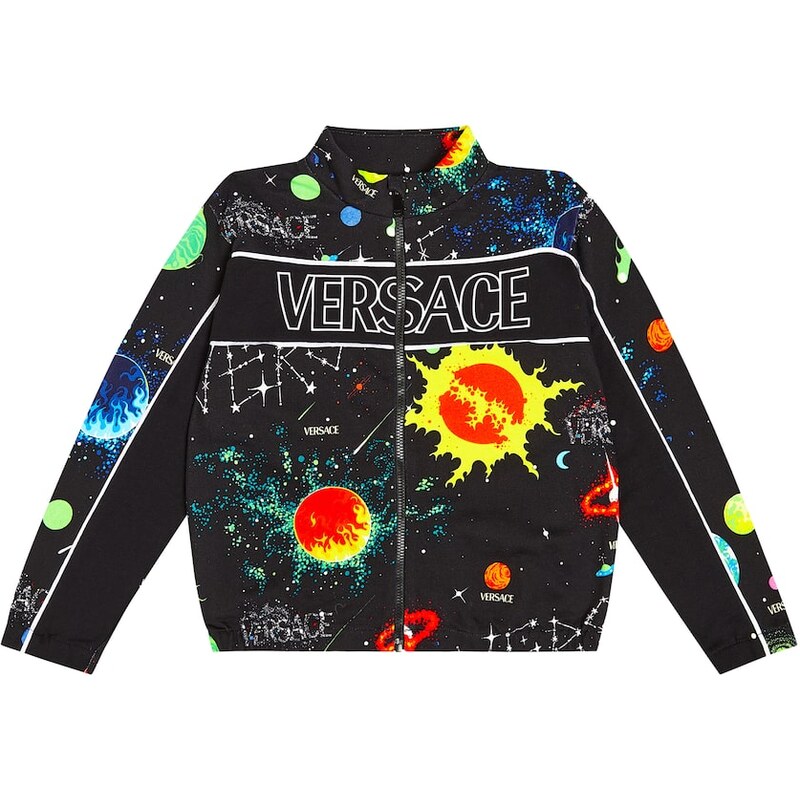 Versace Kids Printed cotton jersey track jacket