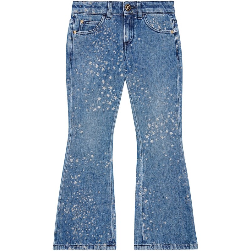 Versace Kids Printed flared jeans