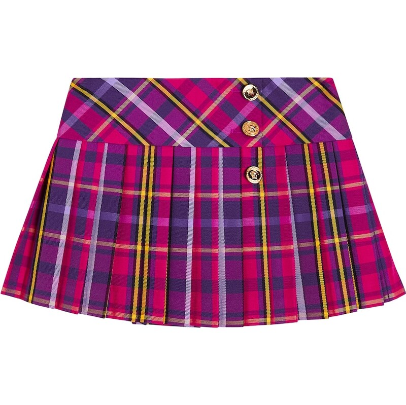 Versace Kids Tartan pleated skirt