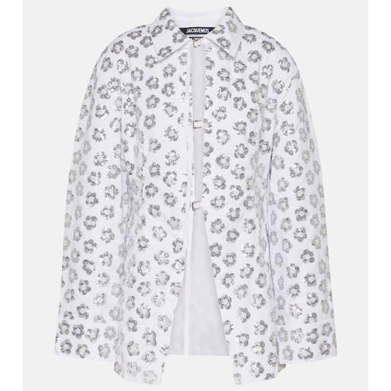 Jacquemus Lavoir sequinned cotton-blend shirt