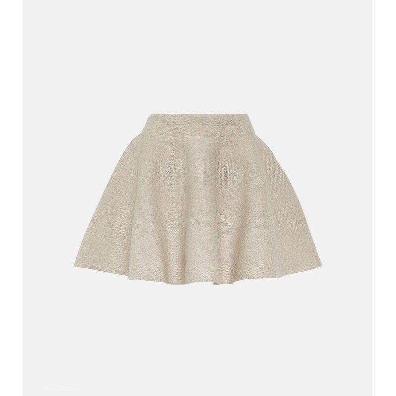 Flared minisuknice v barvě beige chine