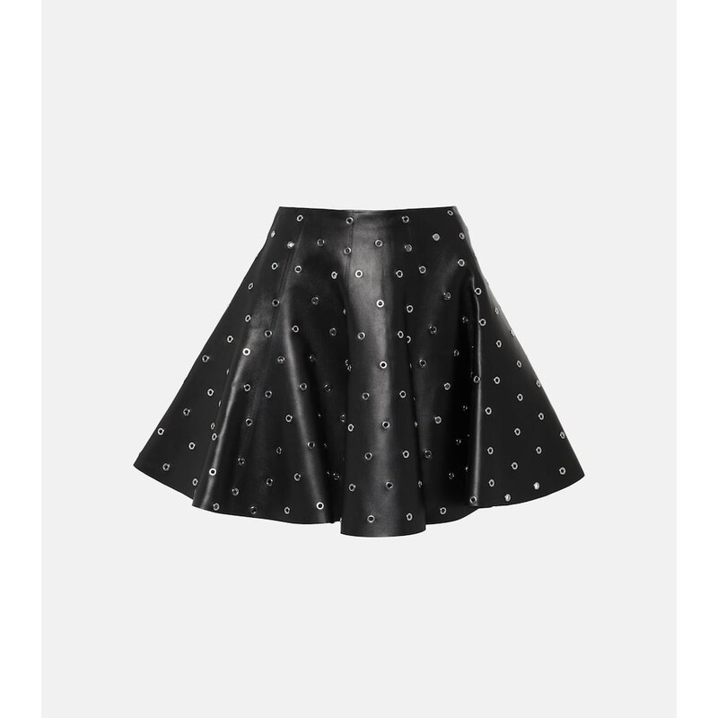 Alaïa Eyelet embellished leather miniskirt