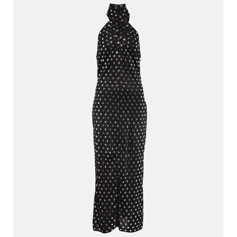 Alaïa Embellished halterneck midi dress