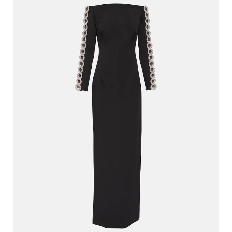 Safiyaa Maimie crystal-embellished crÃªpe gown