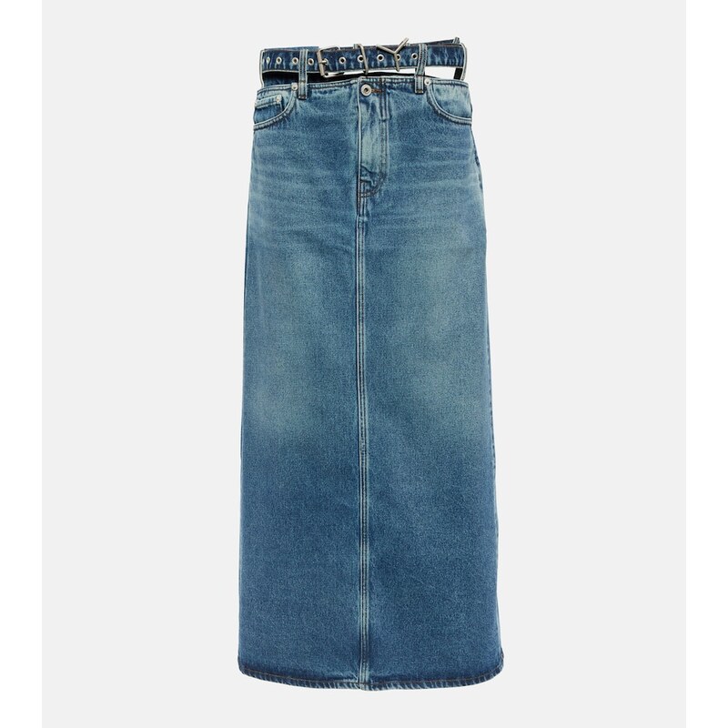 Y/Project Y Belt denim maxi skirt