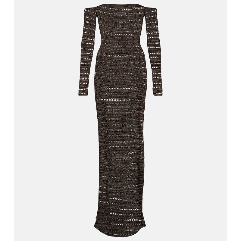 Aya Muse Montro sheer knit maxi dress