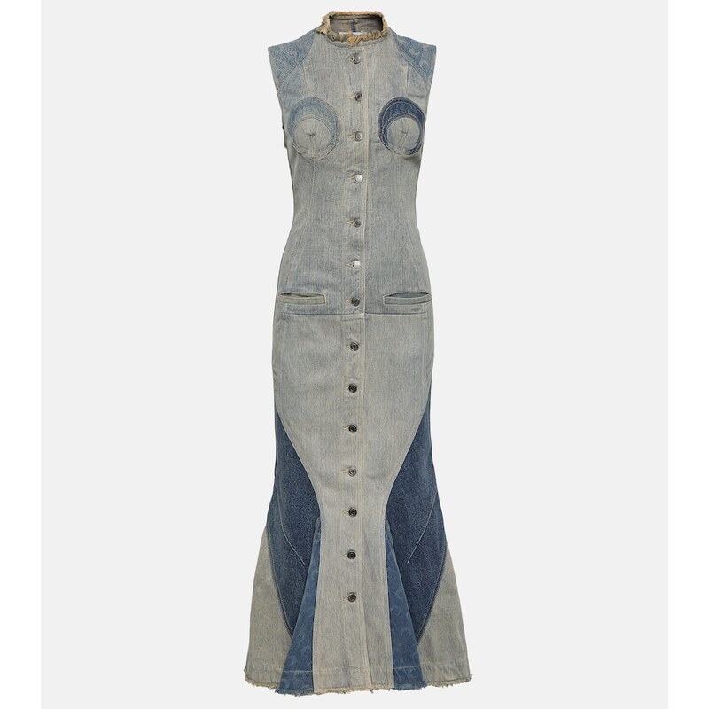 Marine Serre All Over Moon denim maxi dress