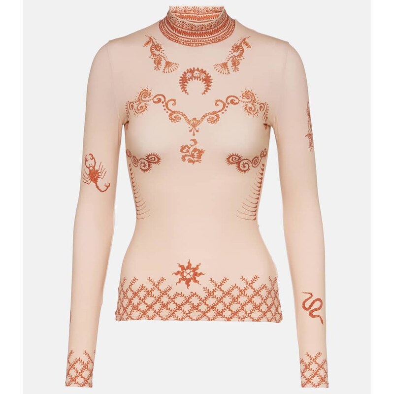 Marine Serre Regenerated Second Skin jersey top
