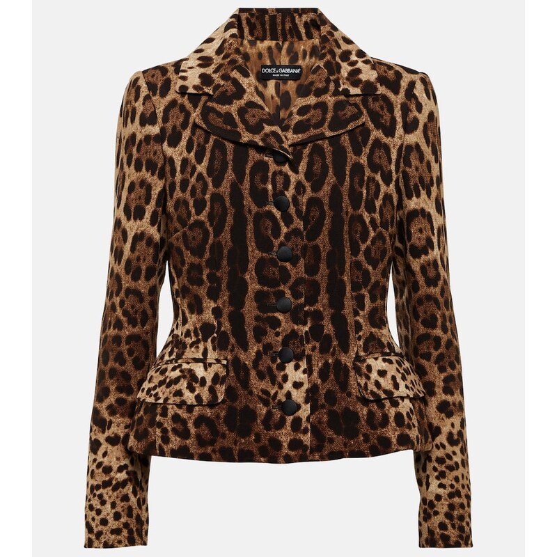 Dolce&Gabbana Leopard-print wool crêpe jacket