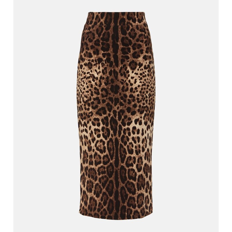 Dolce&Gabbana Leopard-print wool pencil skirt