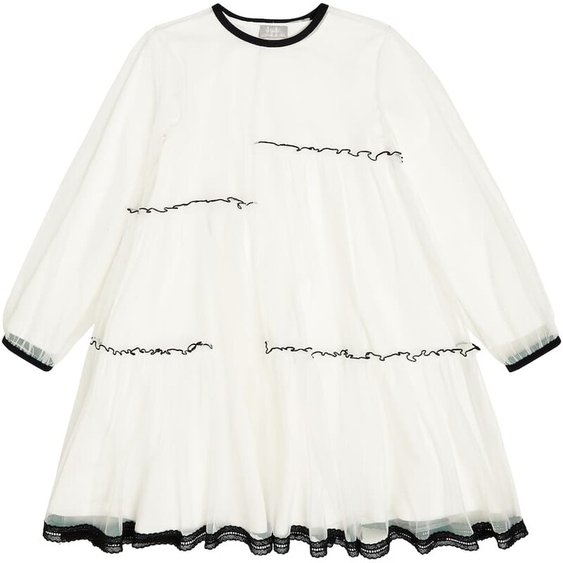 Il Gufo Tulle and cotton-blend jersey dress