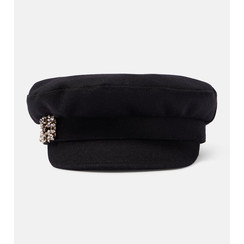 Roger Vivier Embellished wool-blend hat