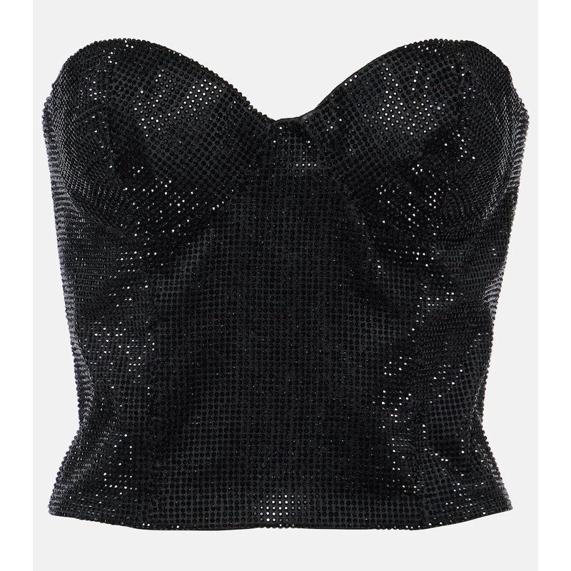 Costarellos Gabra crystal-embellished bustier top