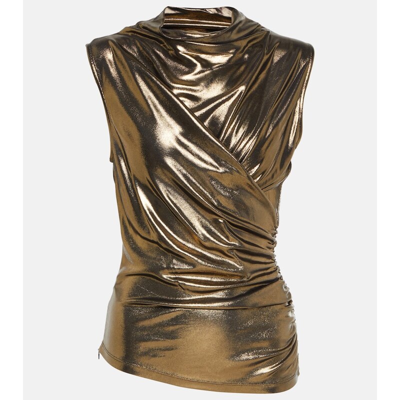 Blumarine Draped metallic top