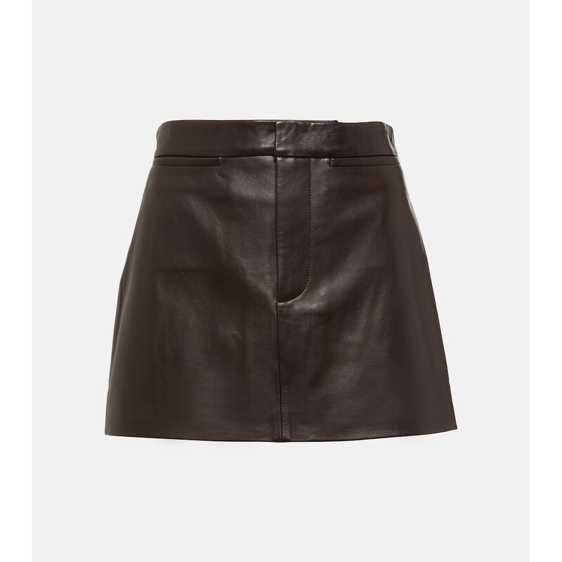 Frame Leather miniskirt