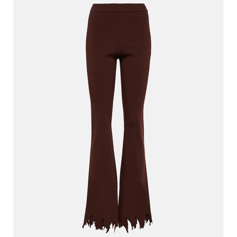 JW Anderson Ribbed-knit distressed slim pants