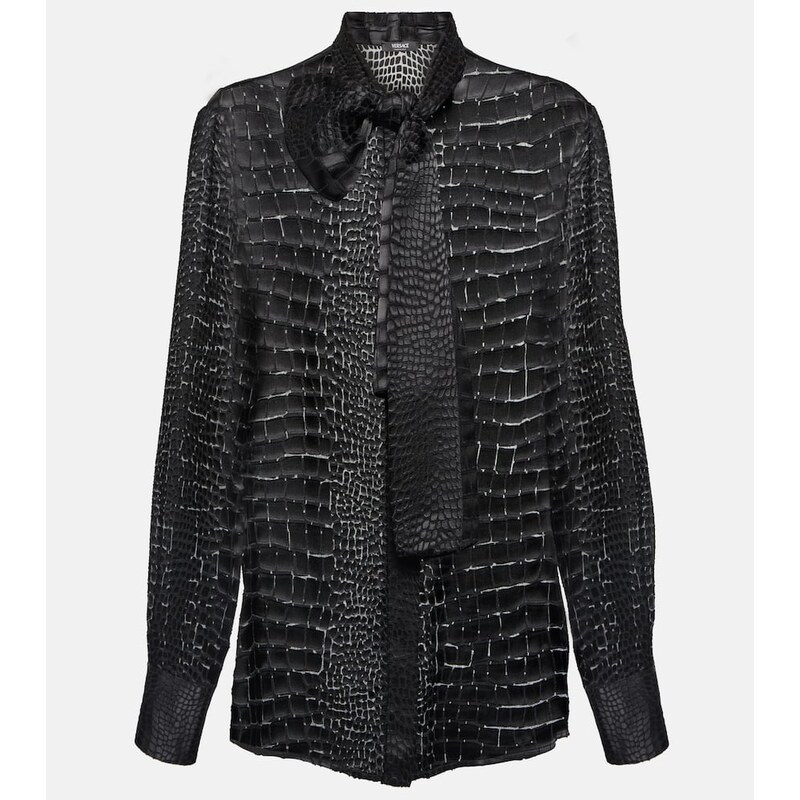 Versace Tie-neck devorÃ shirt