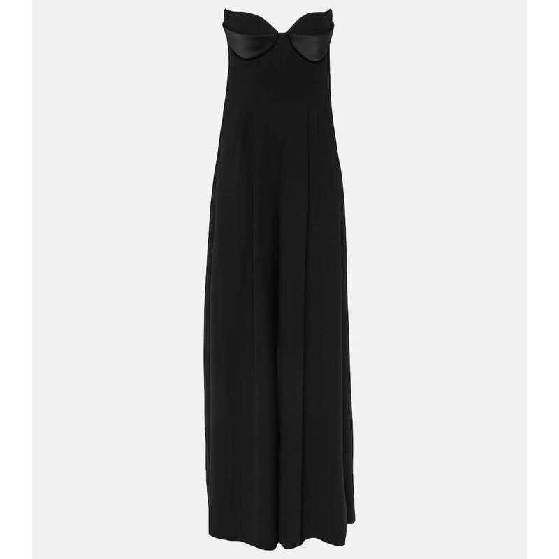 Mônot Strapless crêpe wide-leg jumpsuit