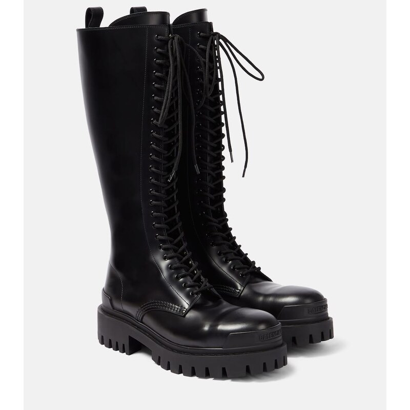 Balenciaga Strike leather lace-up boots