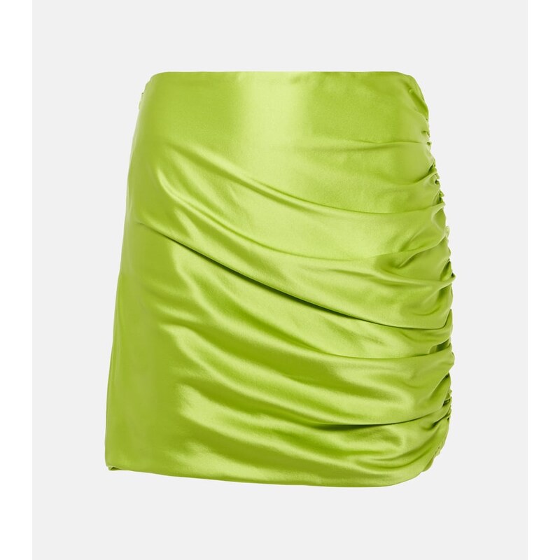 The Sei Ruched silk satin miniskirt