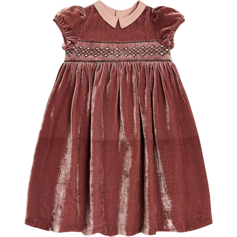Bonpoint Blossom embroidered velvet dress