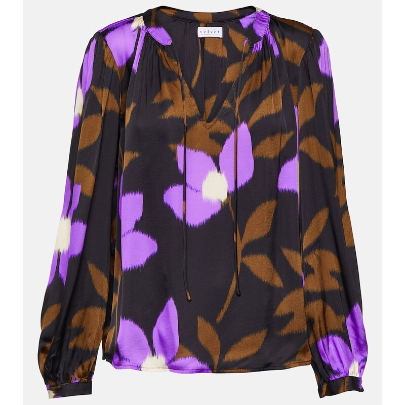 Velvet Isa printed satin top