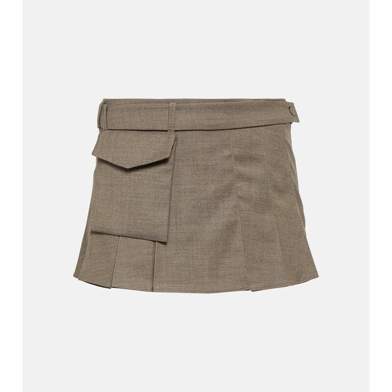 Aya Muse Mia pleated wool mini skirt