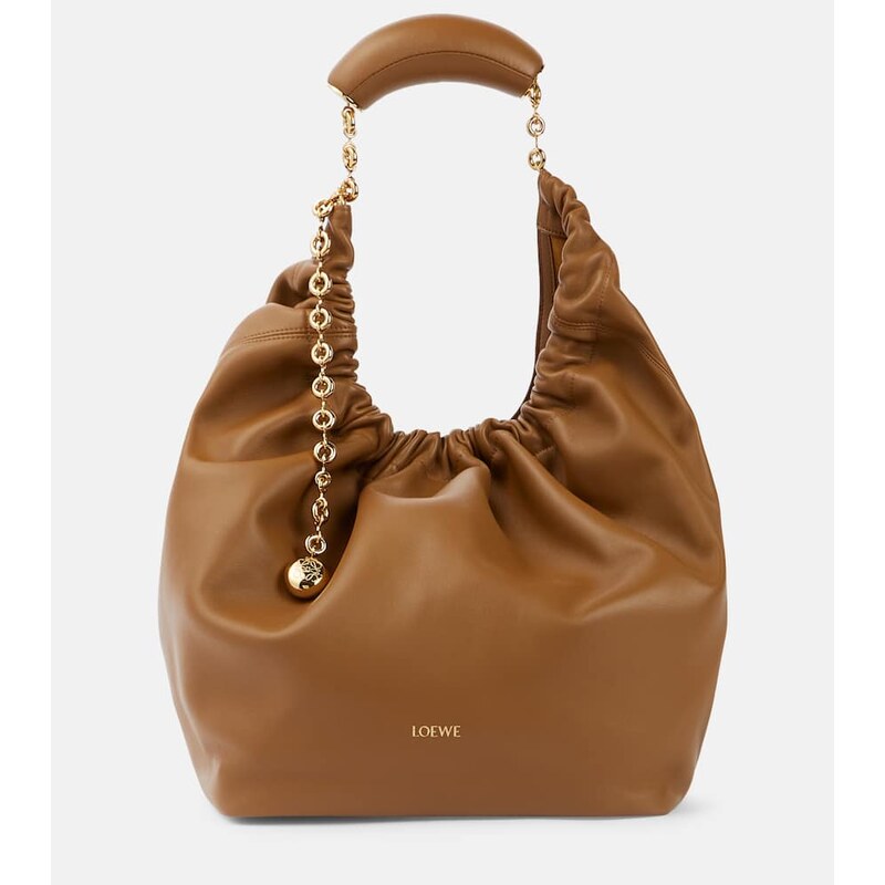 Loewe Squeeze Medium kabelka z kůže v barvě dub