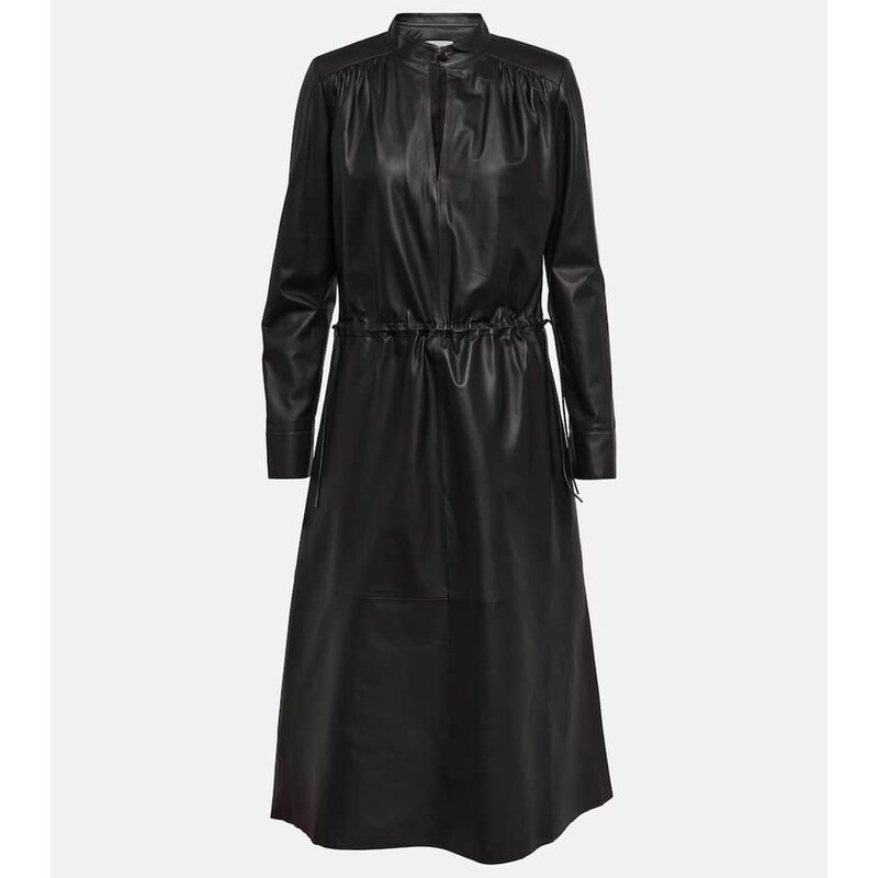 Yves Salomon Leather midi dress