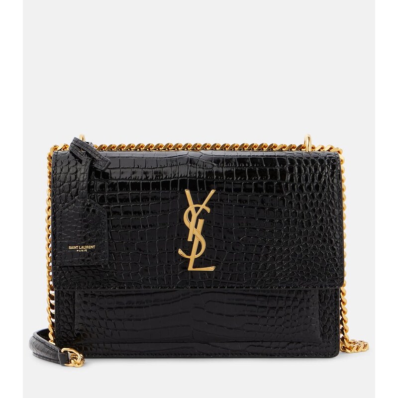 Saint Laurent Sunset Medium croc-effect leather shoulder bag